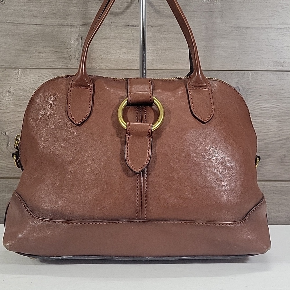 Frye Brown Leather Top-Handle Satchel Handbag - Picture 2 of 15
